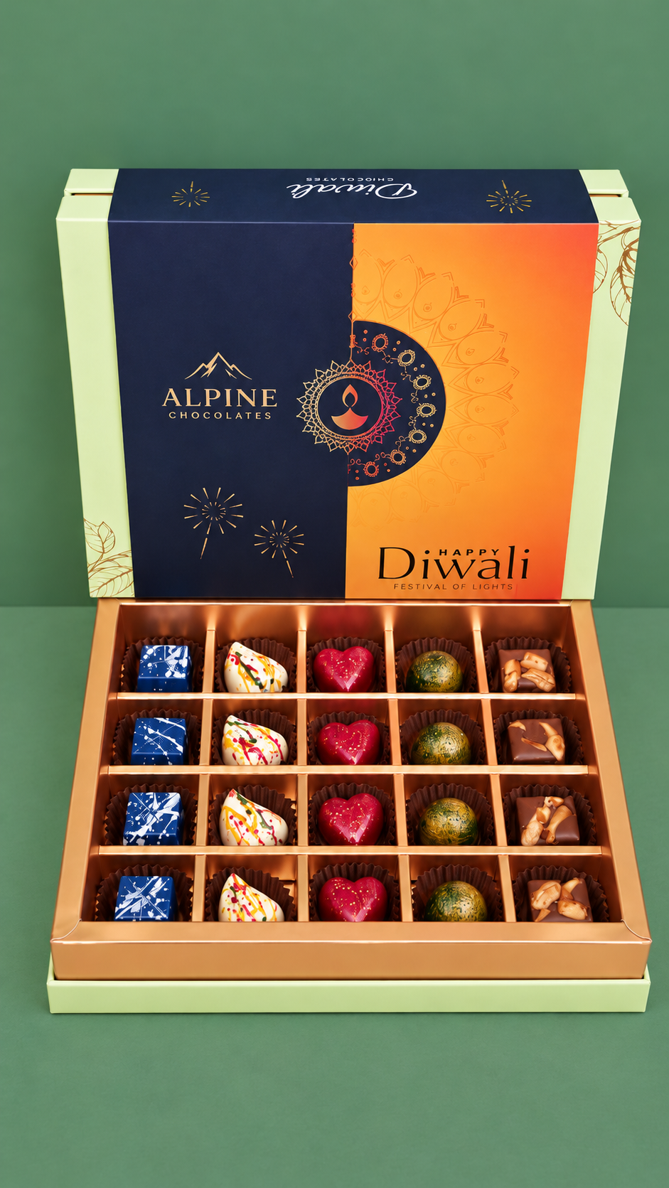 Alpine Diwali Chocolates on Green