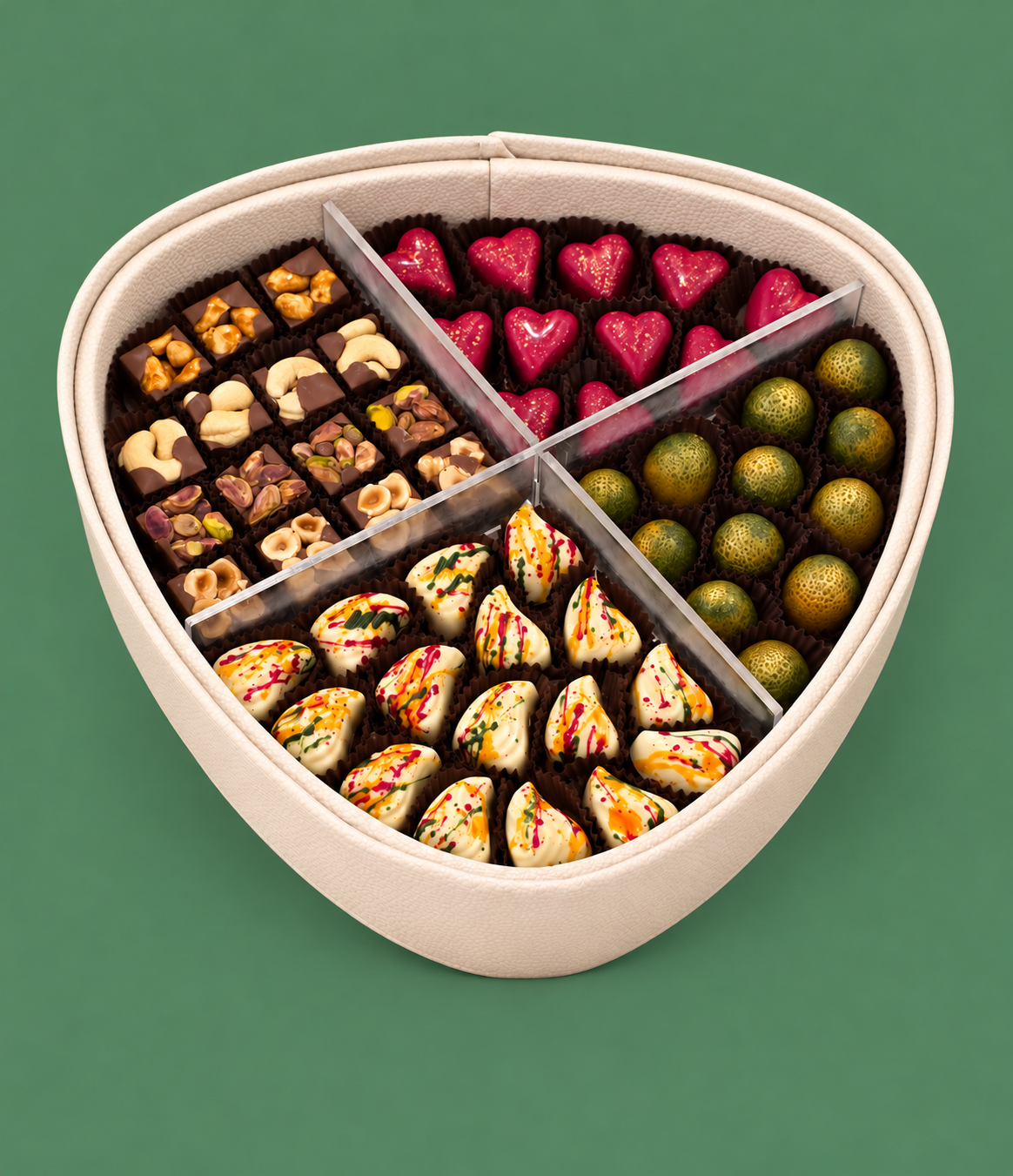 Heart-Shaped Artisan Diwali Chocolate Tray